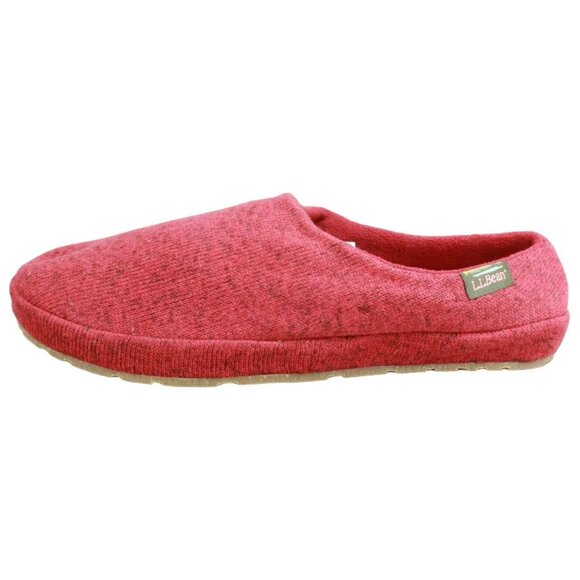LL Bean Women's Red Knit Slip On Round Toe Casual Slipper Mules Size 11 M - Picture 1 of 9